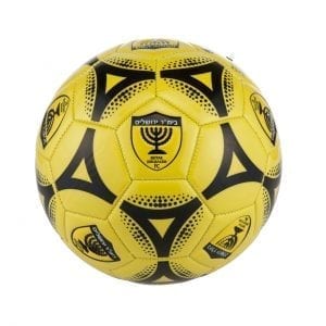 כדורגל מס' 5 בצבע צהוב עיטורים שחורים